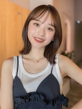 ガーデンヨコハマエスト(GARDEN YOKOHAMA est) こなれミディ　ロブ　外ハネ　前髪　イメチェン　ベージュ