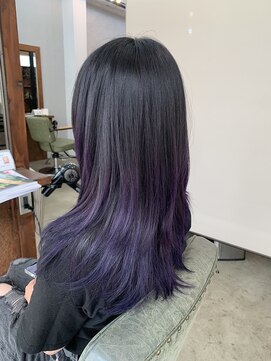 ヘアメイク デザート(HAIR MAKE DESART) 佐藤洋一【ウルフカット×ディープバイオレット】