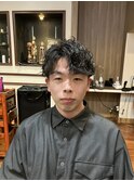 フェザーパーマ×ミディアムマッシュ