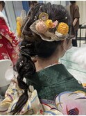 成人式編み下ろし水引きを使ってポコポコアレンジ