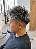 スパイキーショートザクザクショートアップバングツーブロック