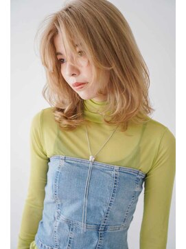 トクテ 高円寺(tokute) くびレイヤーエモージュ前髪ピンクベージュワンカール【高円寺】