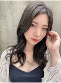 アンブレラカラー/こなれミディ/ウェーブパーマ/前髪/錦糸町