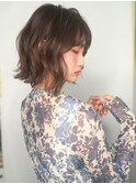 大人可愛いふんわりカール前下がりボブディp1上尾20代30代40代