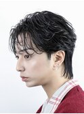 韓国ヘアカルマパーマコンマバングセンターパートフェザーパーマ