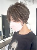 くびれショートボブ40代50代グレイカラー白髪染め白髪ぼかし