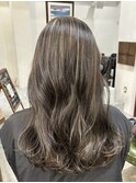 白髪ぼかしハイライト/グレージュ/白髪ぼかし/ハイライト