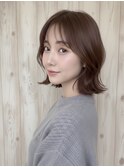 30代40代大人可愛いミディアムボブ 大人ミディアム