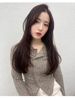 サラジュ 西宮北口店(SARAJU) 艶ダークブラウンセンターパートロング