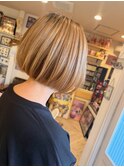 ブリーチが映える丸みボブ♪♪