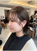 ◎ 透明感アッシュブラウン×耳掛けレイヤーボブ