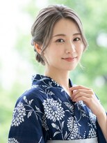 と和 巣鴨 【30代】浴衣髪型・知的ツイストシニヨン×透明感グレージュ