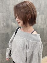 モリオ フロム ロンドン サッポロファクトリー店(morio FROM LONDON)&nbsp;morio 小顔に見えるかきあげレイヤーボブ ベージュカラー