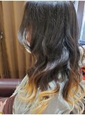 カット毛先ブリーチ