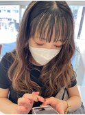 ＼ぱっつん前髪×ハイライト／
