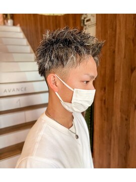 アヴァンス 天王寺店(AVANCE.) MEN'S HAIR 王道アップバング×メッシュ×シルバー