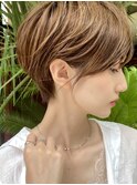 【渡辺】ショートグレージュカラーココアカラー