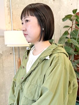 ノエ(noe) ワイドバングボブ×ブラウンベージュ