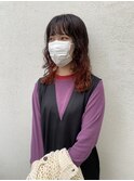 大人美人艶感シースルーバングくせ毛風カールこなれミディ