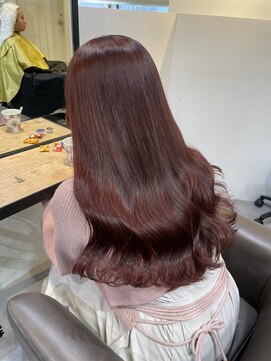 ベレーザ 渋谷(BELEZA) 6854黒髪アッシュブラック韓国ヘア波巻きワンカールパーマ