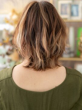 カバーヘア ブリス 上尾西口店(COVER HAIR bliss) 外国人風ハイライトグラデーションボブTb9北浦和10代20代30代!