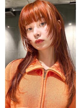 ザ ストラマ(THE STRAMA) harumiyaウルフカット/フェイスレイヤー/レッドオレンジカラー