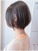 Say.ショートボブブルーカラー細めハイライトミニウルフ表参道