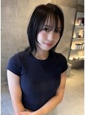 レイヤーボブレイヤーカット韓国ヘア黒髪ツヤ髪広島美容院