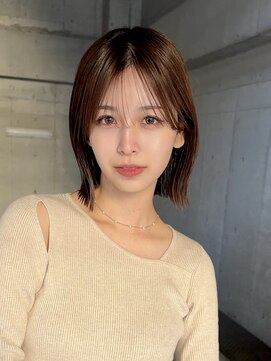 サンド 大阪梅田(sand) オリーブグレー/ココアベージュ/クラゲヘアー/ボブ