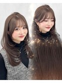 透明感グレージュヘア/似合わせミディアムレイヤーカット