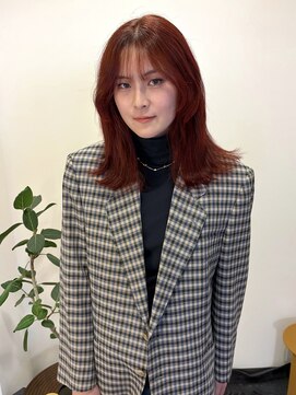 ノル 栄矢場町(nol) ブリーチなしレッドオレンジ!