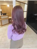 ワインレッドピンクバイオレット・ブリーチなしカラー・ピンク