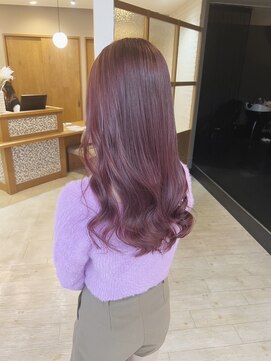 チェレ ブラン 堺東店(Chere brun) ワインレッドピンクバイオレット・ブリーチなしカラー・ピンク