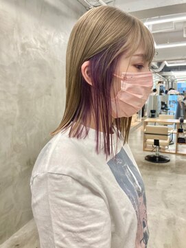 スー 渋谷(suu) ミルクティーベージュインナーカラーケアブリーチダブルカラー