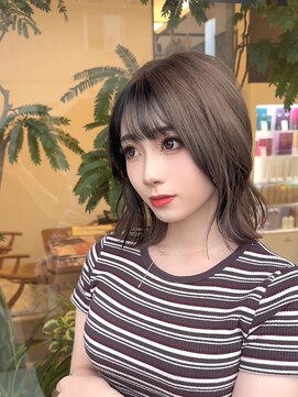 シェルハ(SHELHA) インナーカラー デザインカラー 切りっぱなしボブ 落ちる黒