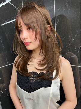 サイン 表参道(SIGN) 韓国ヘアグレージュカラーブリーチ無し髪質改善イヤリングカラー