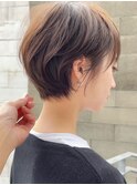 かきあげ前髪小顔まわりつや髪骨格補正丸みショートボブヘア