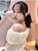 韓国風　顔まわりカット　レイヤー　小顔効果