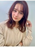 外国人風柔らかレイヤースタイルチョコレートブラウン
