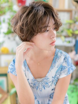 カバーヘア ブリス 川口(COVER HAIR bliss) くせ毛風ゆるふわカール無造作前下がりボブc6川口20代30代40代