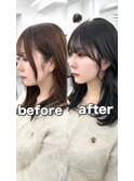 前髪顔まわり韓国ヘアレイヤーカットサイドバンク2wayバンク韓国