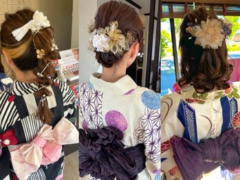 ヘアプロデュース ムース(Hair Produce MU SU)の写真/【ヘアセットと浴衣の着付がセットになったお得なクーポンあり◎】浴衣の着付けは《MU-SU》にお任せ下さい!