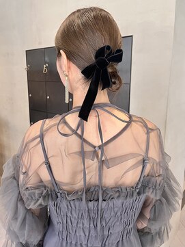 ヘアー アイス ルーチェ(HAIR ICI LUCE) 結婚式参列ヘアセットタイトヘアシニヨン/中西