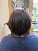 透け感ピンク×大人レイヤーボブ♪