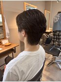 メンズ韓国ヘア/ニュアンスパーマ/センターパートウルフ/関祐翔