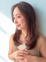 リヤン 表参道(lyann)&nbsp;デザインカラー斜めバングフェイスフレーミング暗めカラー