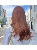 #プルエクステ#エクステ#ハイトーン#オレンジ#ロングヘア