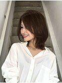 レイヤー/セミロングボブ髪質改善縮毛矯正白髪ぼかしショート