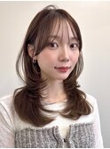 レイヤーカットミディアムレイヤー顔まわり銀座ハイレイヤー