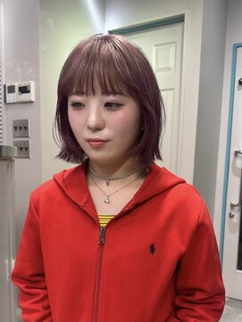 タロ(TALO) 【TALO】ミニボブ×くすみピンク